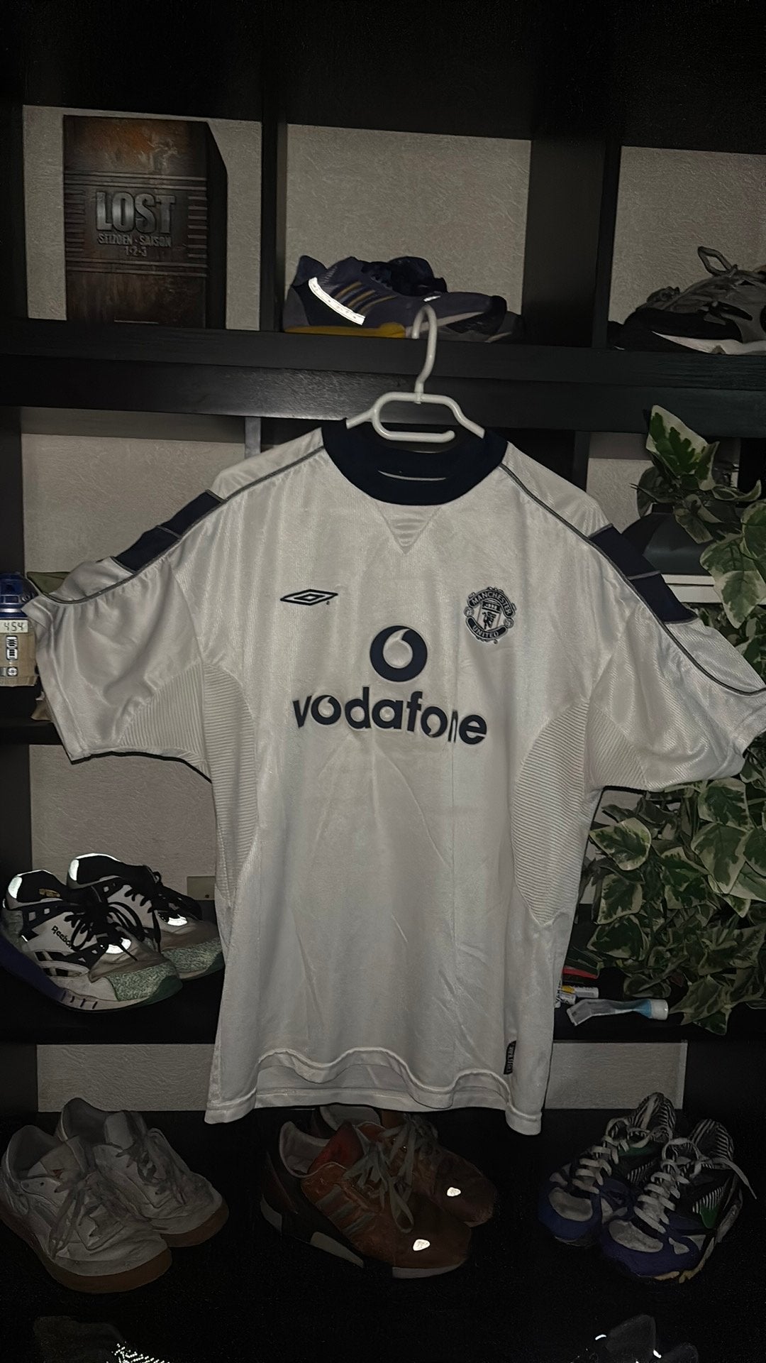 T-Shirt voetball • Manchester united 2000 • maat L, Ophalen, Gedragen, Maat 52/54 (L), Wit