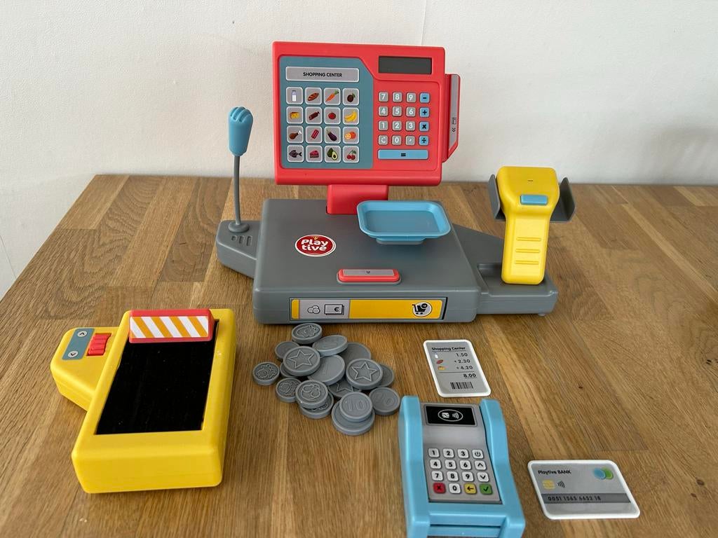 Speelgoed winkel met kassa en diverse accessoires, Ophalen of Verzenden, Gebruikt, Jongen of Meisje