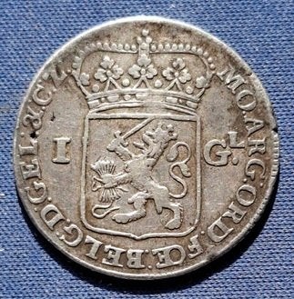 1 gulden Gelderland 1763 Km 65.6, 1 gulden, Vóór koninkrijk, Verzenden, Zilver