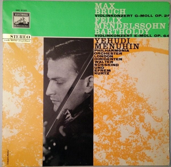 LP - Bruch*Mendelssohn - Yehudi Menuhin viool, Cd's en Dvd's, Kamermuziek, Inclusief binnenhoes, Ophalen of Verzenden, Zo goed als nieuw