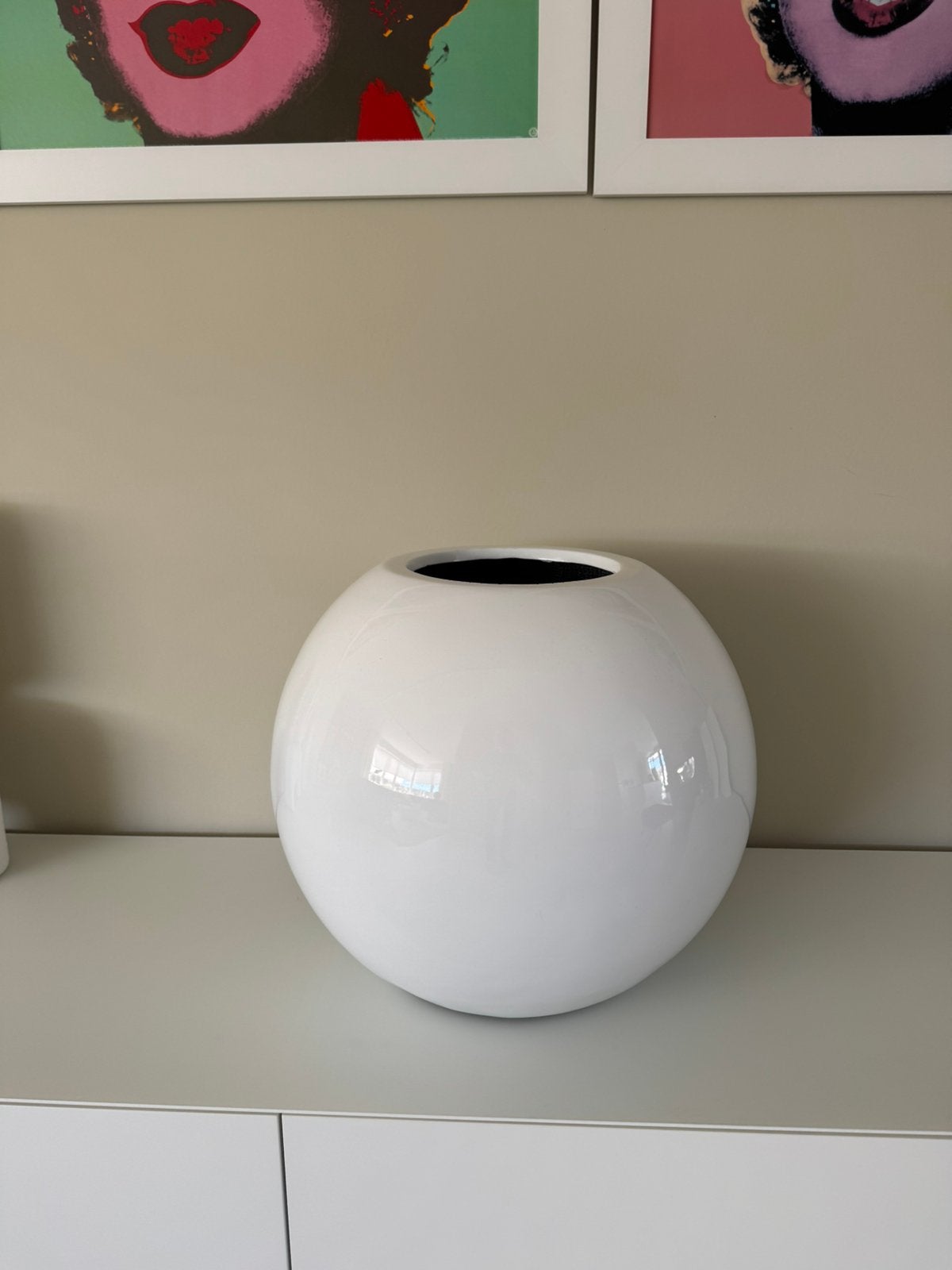 Ronde kunststof vaas, Ophalen, Kunststof, Geschikt voor buiten, 44 cm