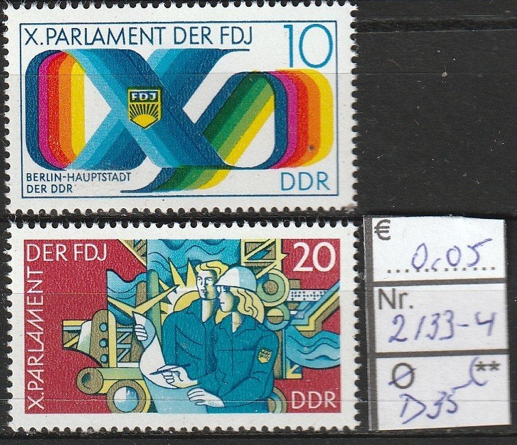 DDR FDJ Michel 2133-4 Nr.D35p, Verzenden, DDR, Postfris