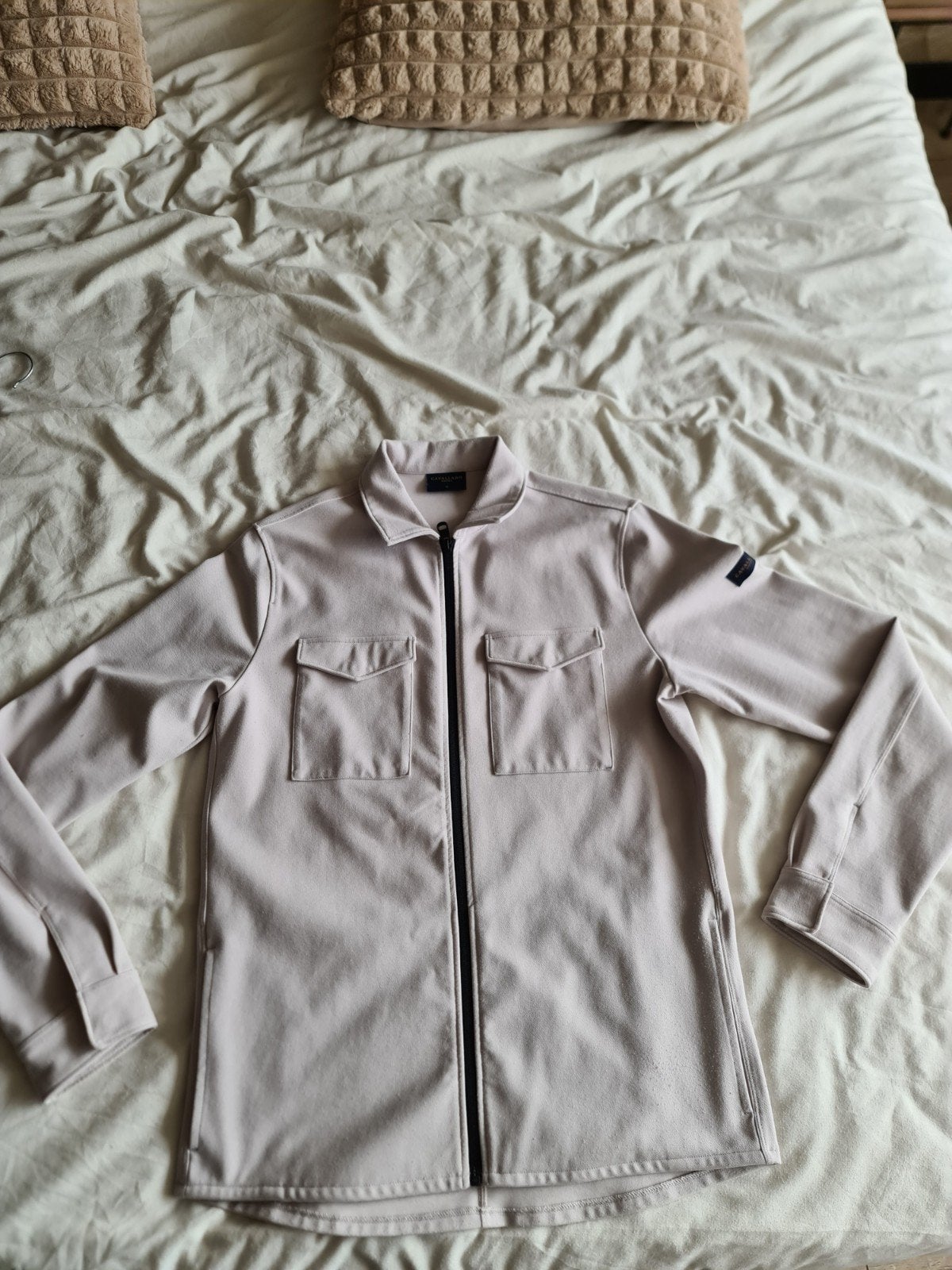 cavallaro napoli zerino overshirt (M), Kleding | Heren, Maat 48/50 (M), Beige, Ophalen of Verzenden, Zo goed als nieuw