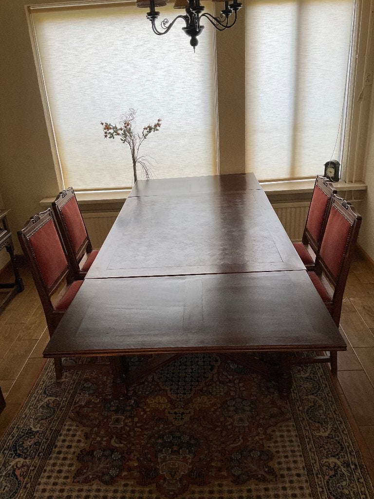 Klassieke Franse eikenhouten eetkamerset, Ophalen
