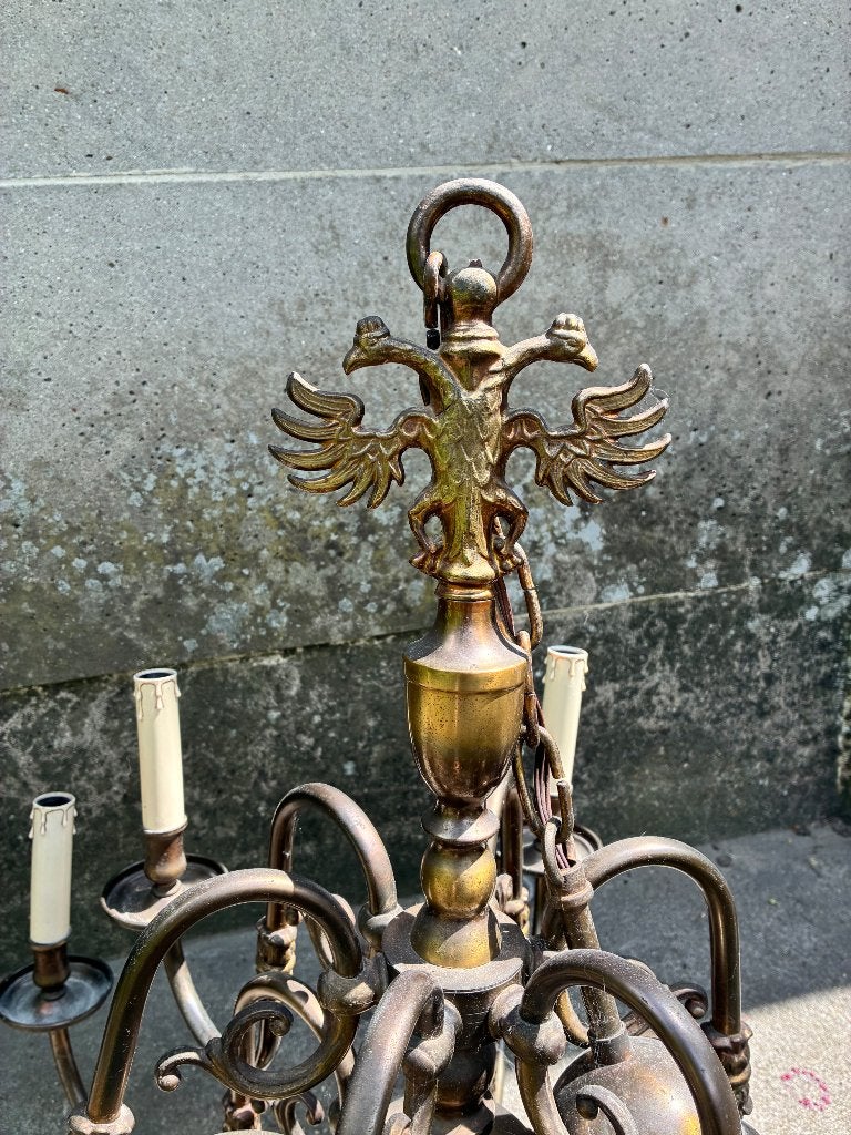 Belgische Adelaar Kroonluchter/Verlichting, Ophalen, Gebruikt, Overige materialen, Antiek/Vintage