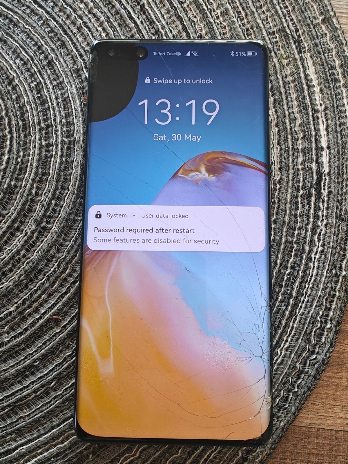 Huawei P40 Pro ELS-NX9 - Gebarsten scherm, Zwart, Touchscreen, Ophalen of Verzenden, Zonder simlock