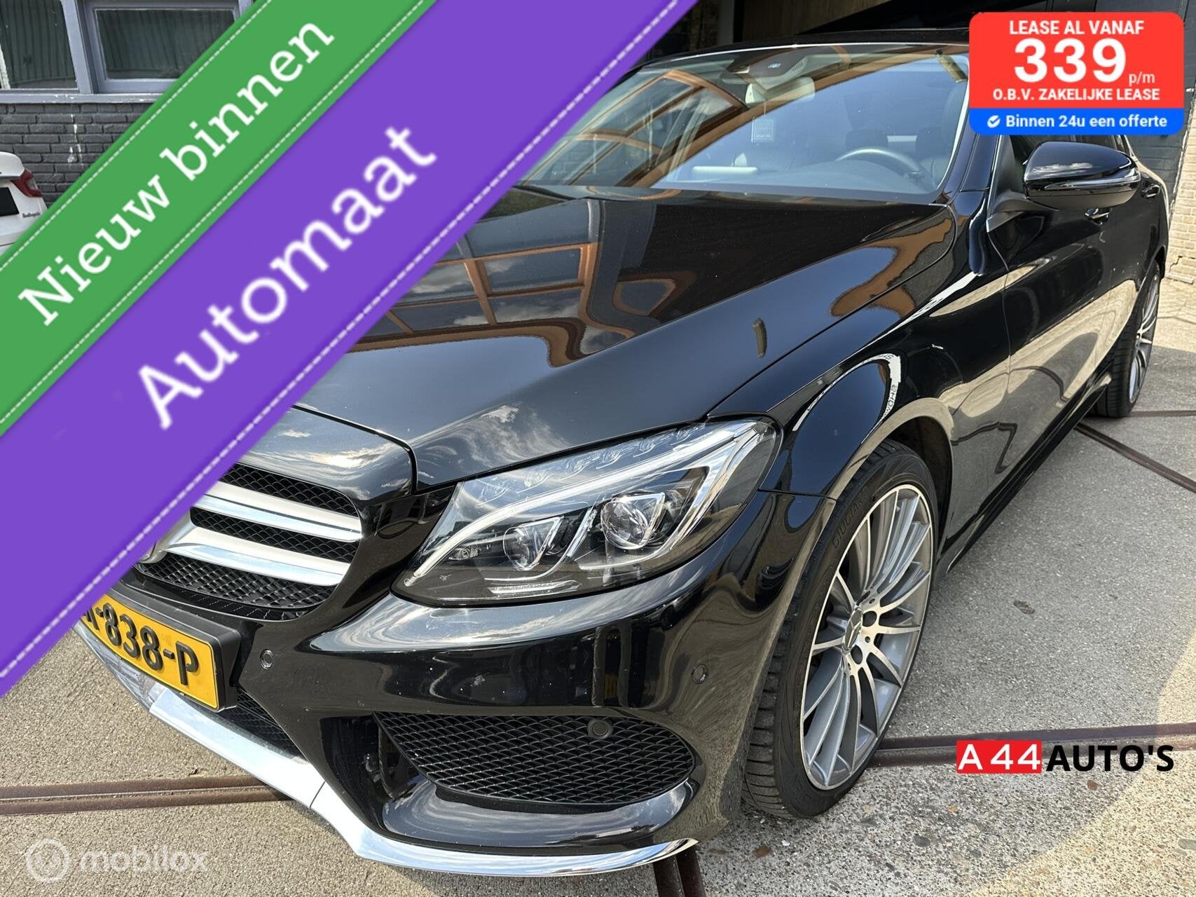 Mercedes C-klasse 180 AMG Sport Edition*SLECHTS 87274KM !, Automaat, 1800 kg, Leder en Stof, Zwart