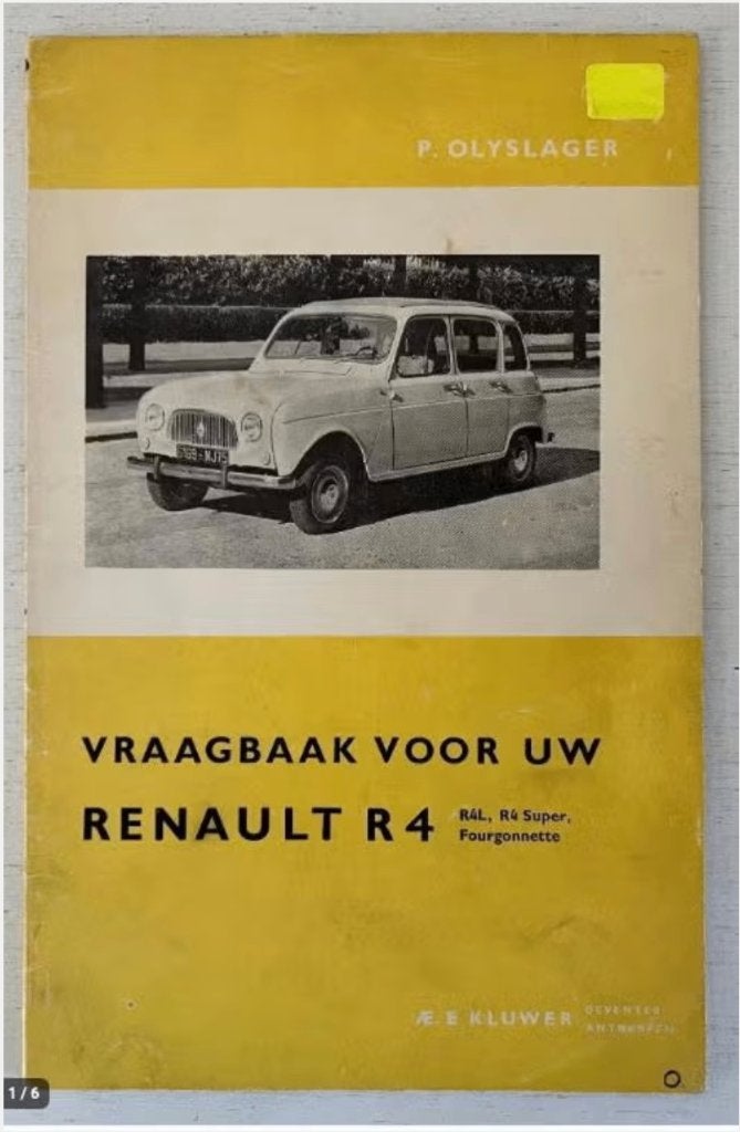 Vraagbaak Renault R4, vanaf 1961, Auto diversen, Handleidingen en Instructieboekjes, Ophalen of Verzenden