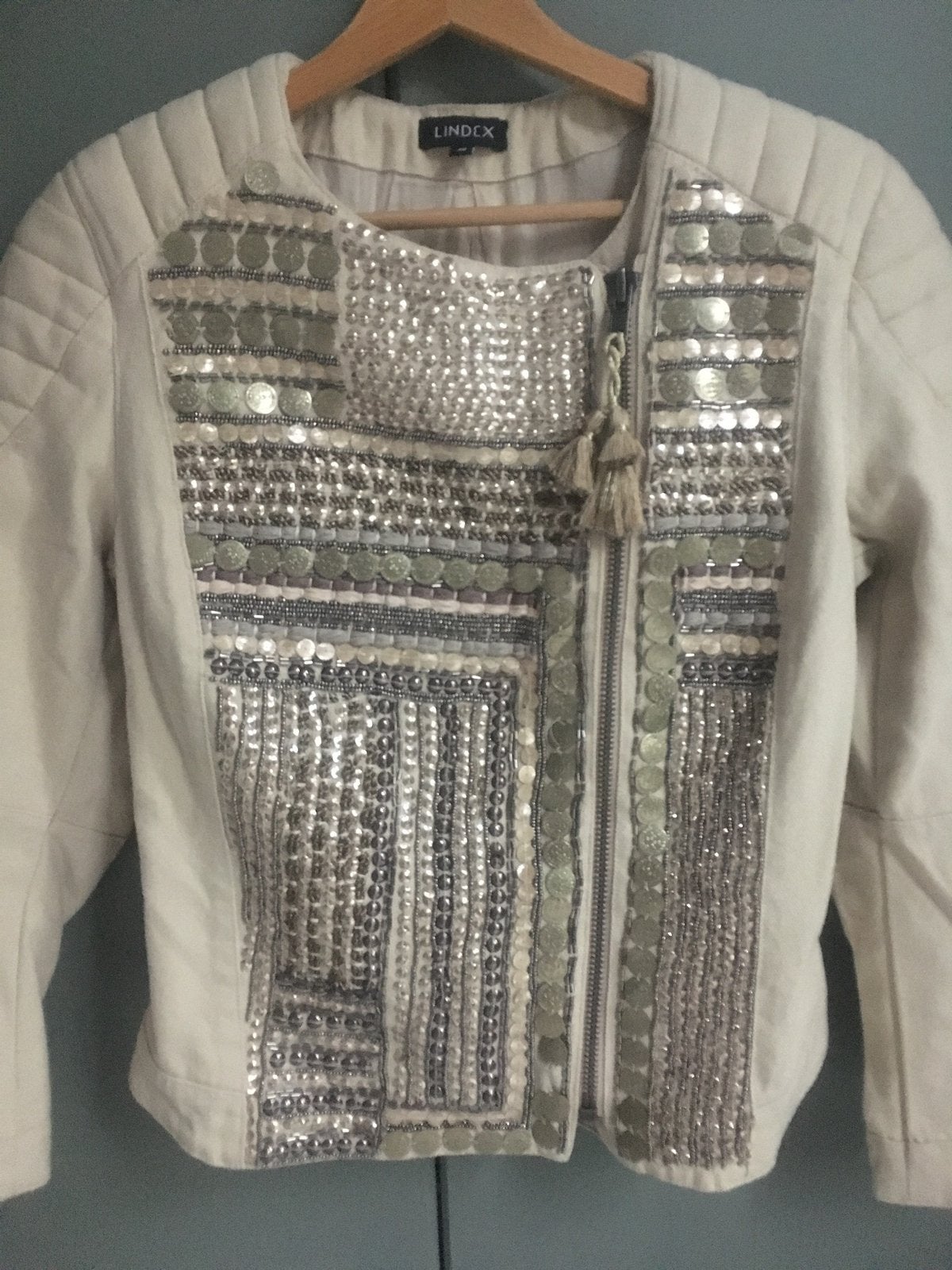 Linen bikerjack jasje m Lindex, Ophalen of Verzenden, Nieuw, Maat 38/40 (M), Beige