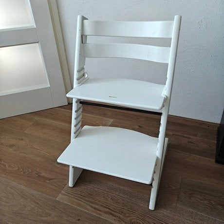 Stokke Tripp Trapp kinderstoel  wit, Ophalen, Gebruikt, Meegroeistoel, Aanschuifbaar
