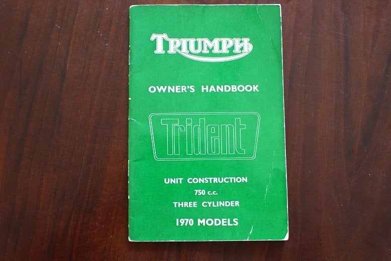 Triumph 750cc Trident 1970 motorcycle owner's handbook, Motoren, Ophalen of Verzenden, Triumph