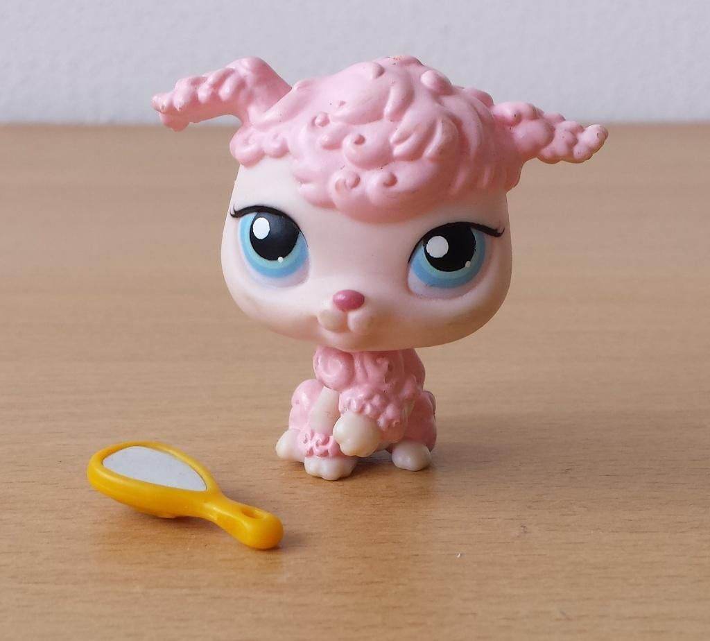 Littlest Pet Shop #48 : Poodle / Poedel + spiegel - 2006, Gebruikt, Ophalen of Verzenden, Hasbro, Nvt