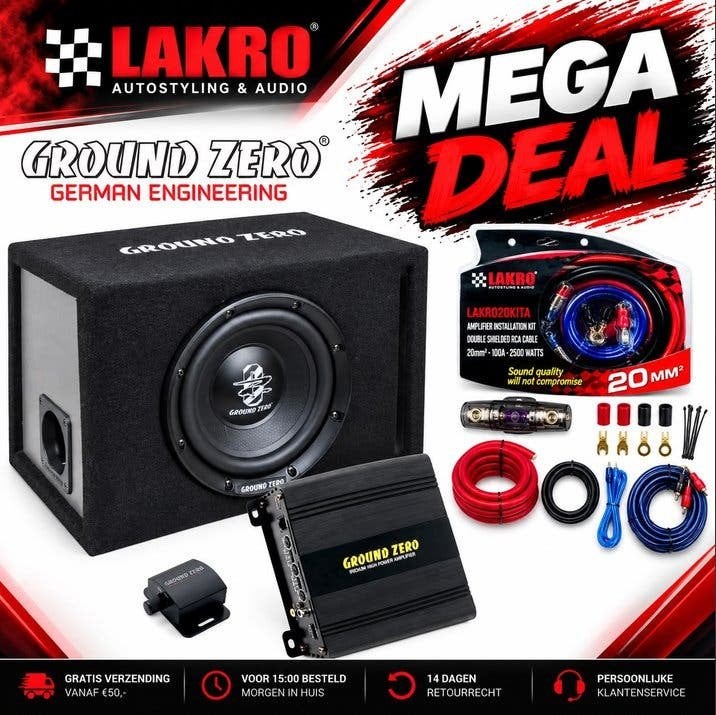 Ground Zero basspack 1 - 300watt, Niet ingevuld, Niet ingevuld, Nieuw, Ophalen of Verzenden
