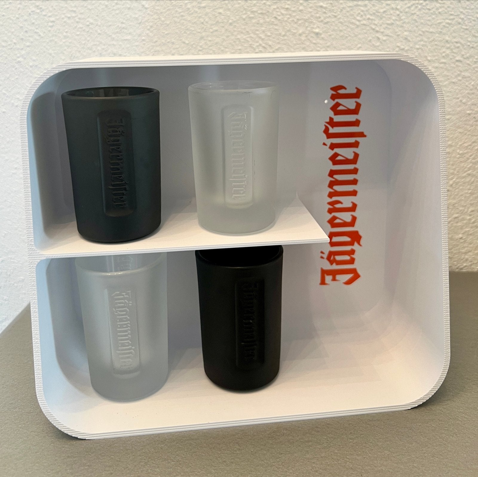 Jägermeister shotglaasjes met houder, Verzamelen, Ophalen of Verzenden, Zo goed als nieuw