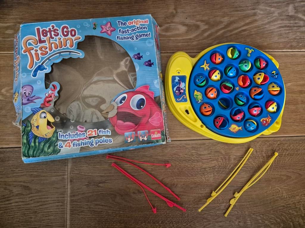 Let's Go Fishing spel - mist één visje, doos gebruikt, Ophalen of Verzenden, Gebruikt, Jongen of Meisje