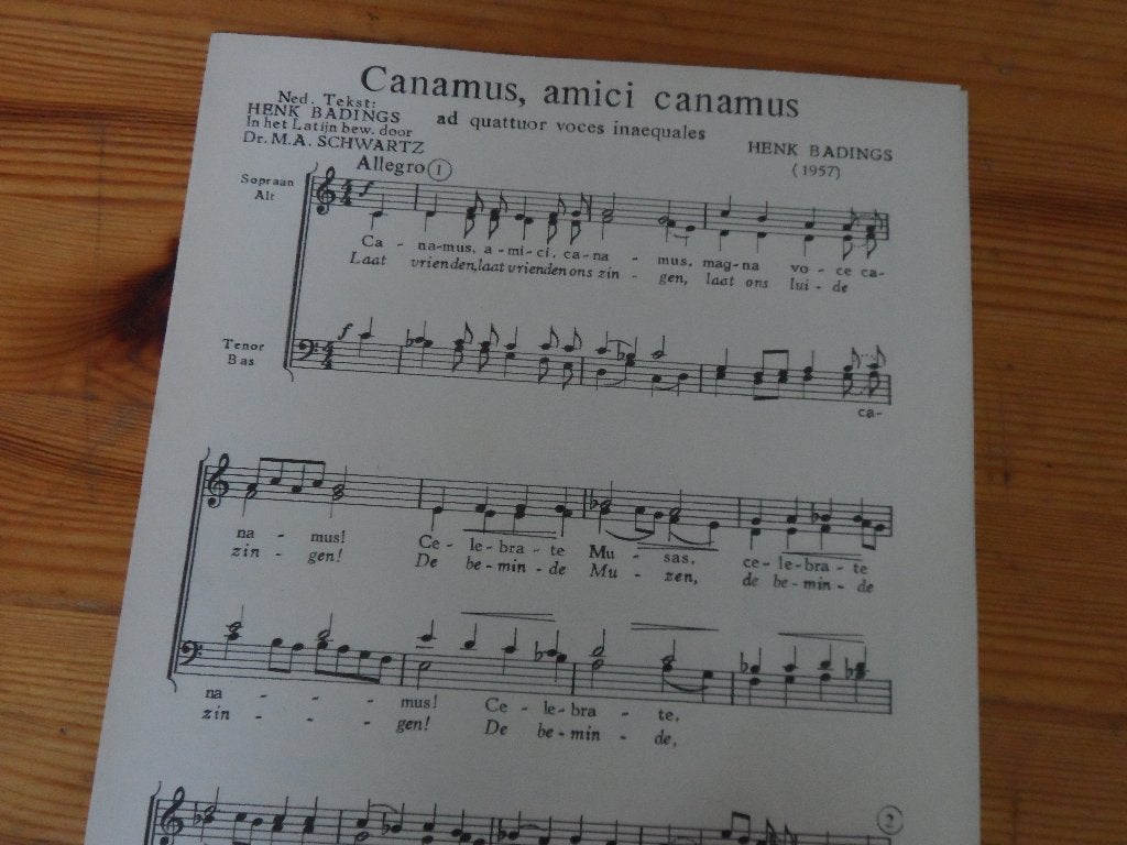 Canamus amici canamus - henk badings, Gebruikt, Klassiek, Ophalen of Verzenden, Koor