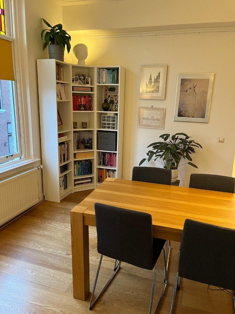 Set van 4 IKEA LILLÅNÄS eetkamerstoelen, Ophalen, Gebruikt, Grijs, Stof
