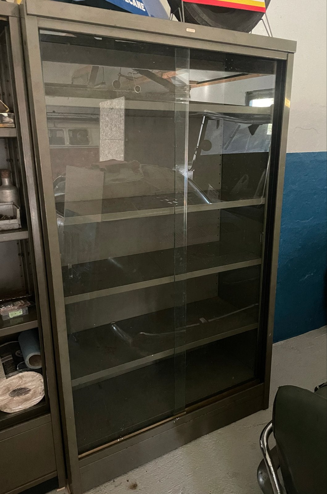 Vintage Industriële Vitrine, Ophalen, Gebruikt, 100 tot 150 cm, Metaal