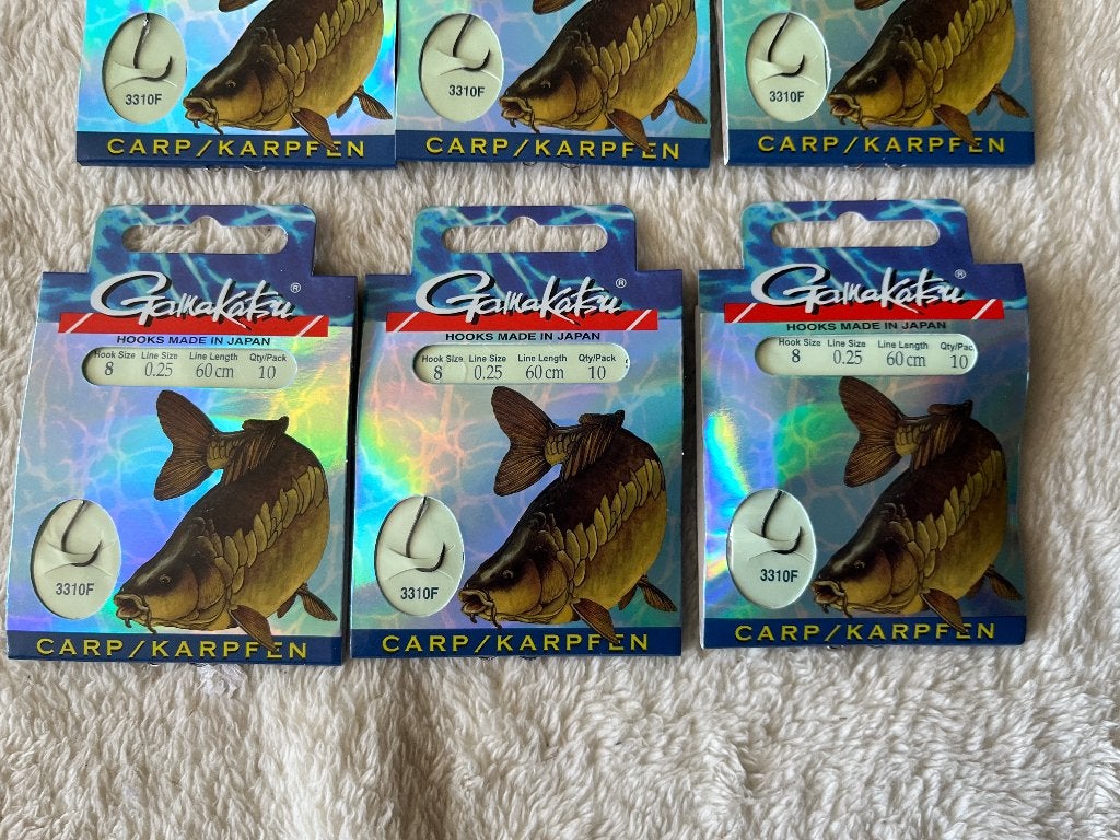 adv 96 / NIEUW mixset 6 onderlijnboekjes karper GAMAKATSU, Ophalen of Verzenden, Nieuw, Haak