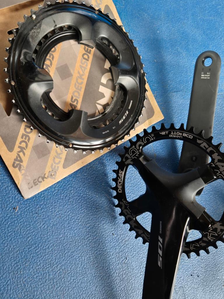 Shimano 105 7000 serie crankset 50 34 of 42, Crankstel of Pedalen, Shimano 105, Ophalen of Verzenden, Zo goed als nieuw