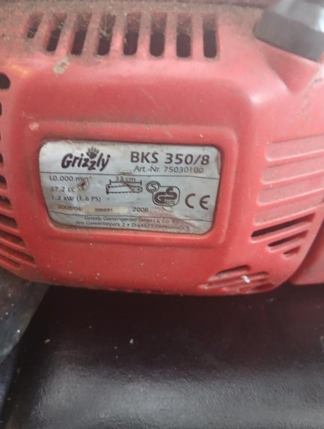 2x Grizzly BKS 350/8 Kettingzaag - Gebruikt, Doe-het-zelf en Verbouw, Gereedschap | Zaagmachines, Gebruikt, Kettingzaag, Ophalen of Verzenden