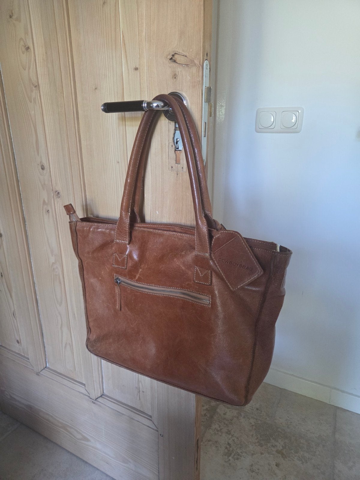 Cowboysbag Leren Shopper - Bruin. moet weg 40 euro, Ophalen of Verzenden, Gebruikt, Bruin, Shopper