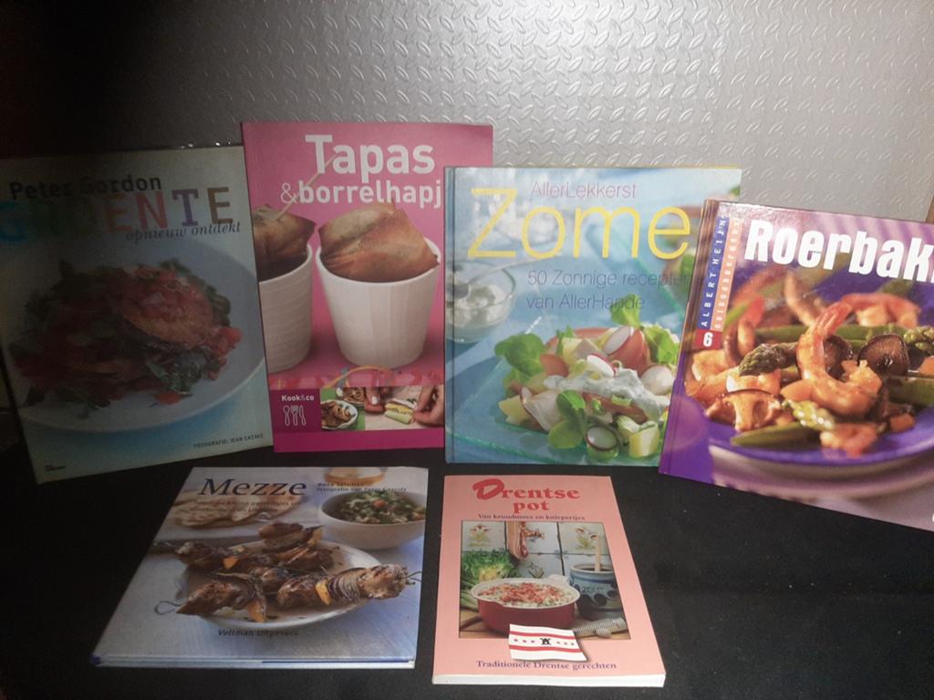 6 Kookboeken Tapas, Groenten, Zomer, Mezze, Roerbak, Drents, Gelezen, Gezond koken, Ophalen of Verzenden, Hoofdgerechten