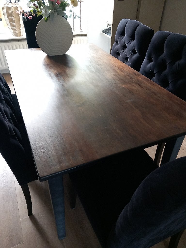 Tafel gebeitst 160x90 cm, Ophalen, Gebruikt, 50 tot 100 cm, Landelijk
