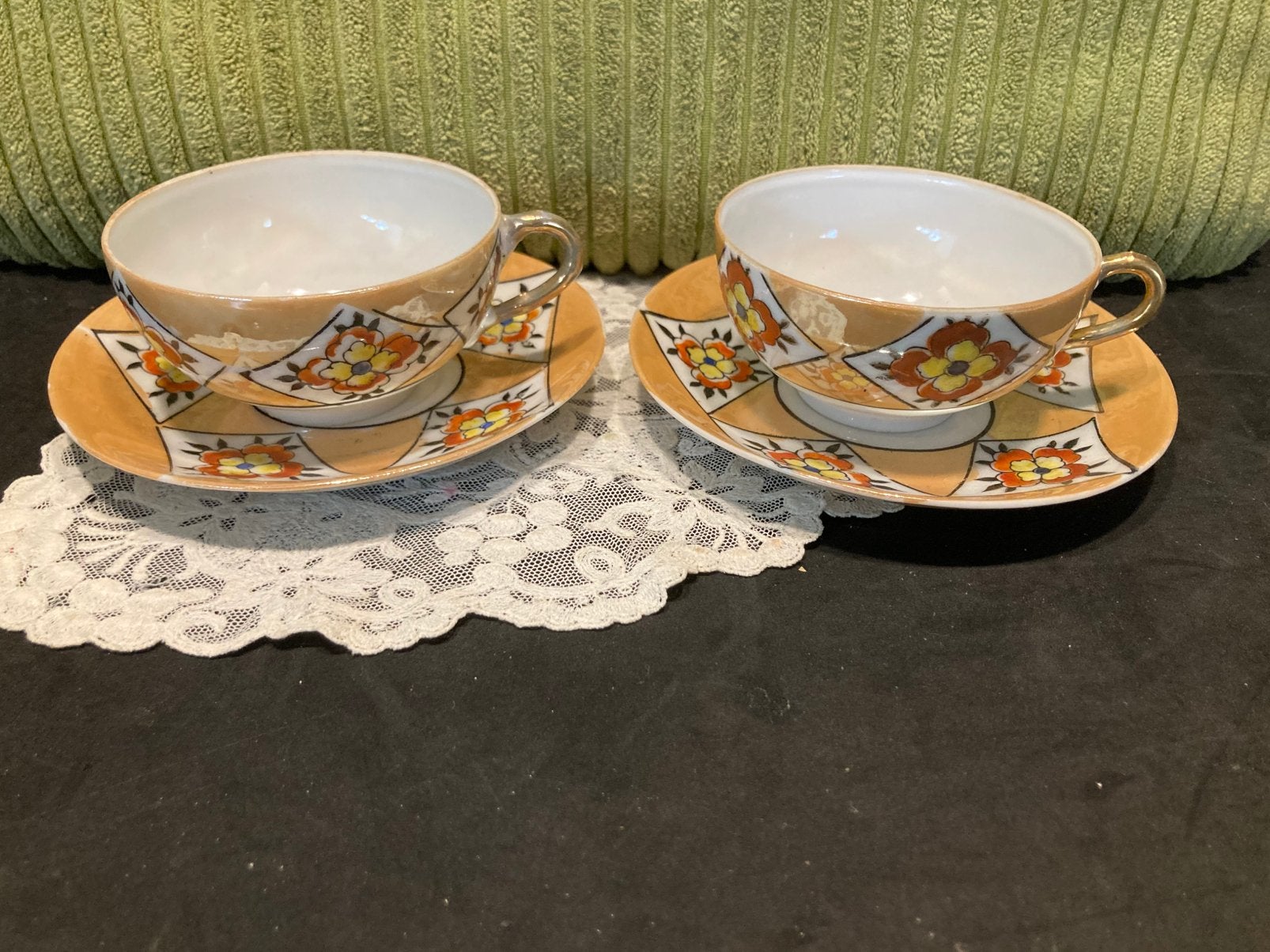 Vintage kop en schotel Japans porselein (270726), Gebruikt, Ophalen of Verzenden, Overige stijlen, Kop(pen) en/of Schotel(s)