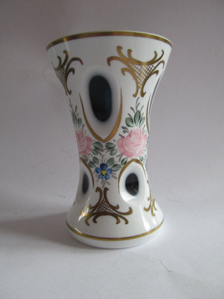 Antieke Moser Tsjechische Boho Glazen Vaasje, Antiek en Kunst, Ophalen