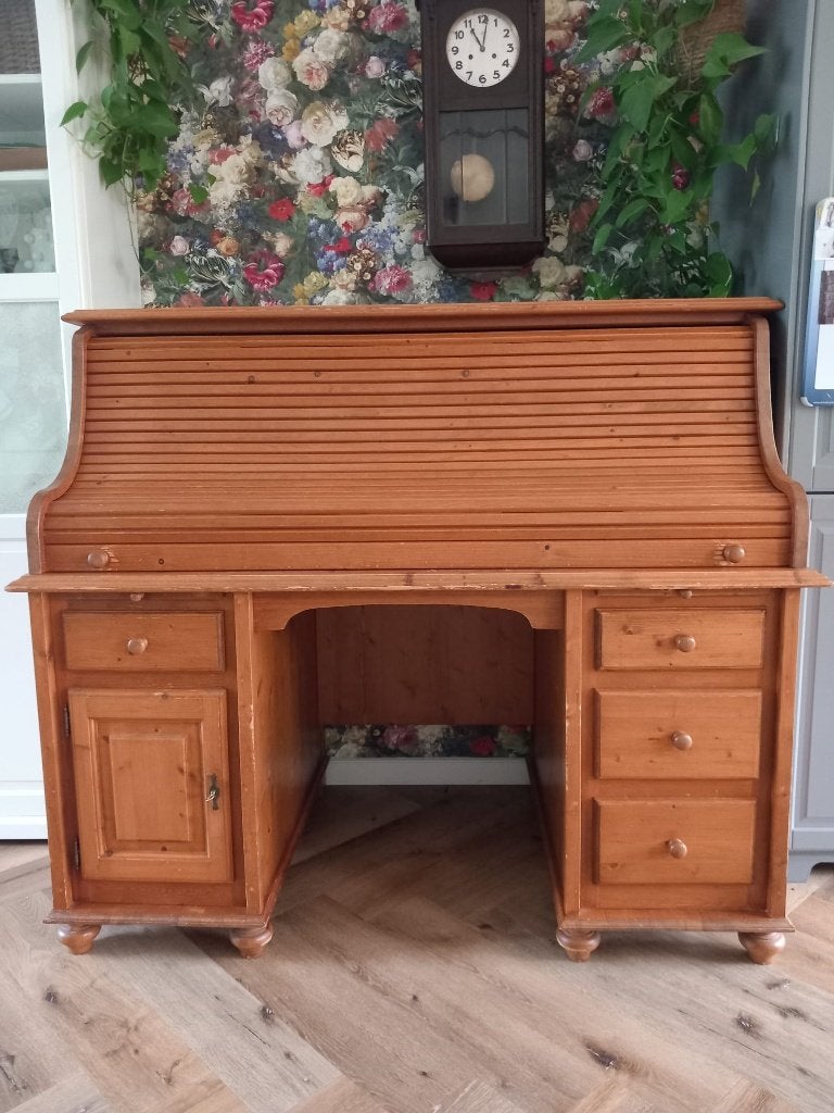 Houten bureau, Ophalen, Overige typen, 160 cm, Gebruikt