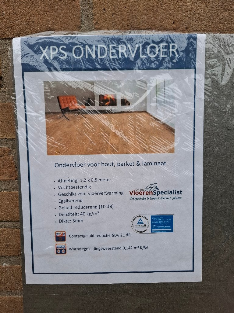 XPS ondervloer  5mm. dik 32 m2  Nieuw in verpakking, Ophalen, Overige materialen, 30 cm of meer, 50 tot 150 cm