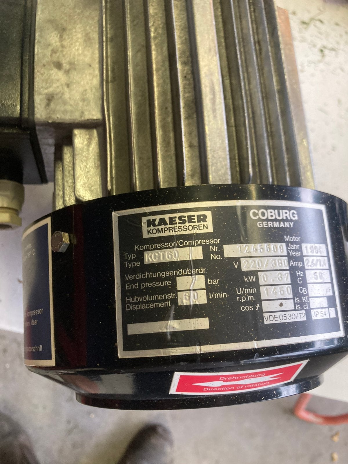 Kaeser vacuumpomp, Ophalen, Gebruikt