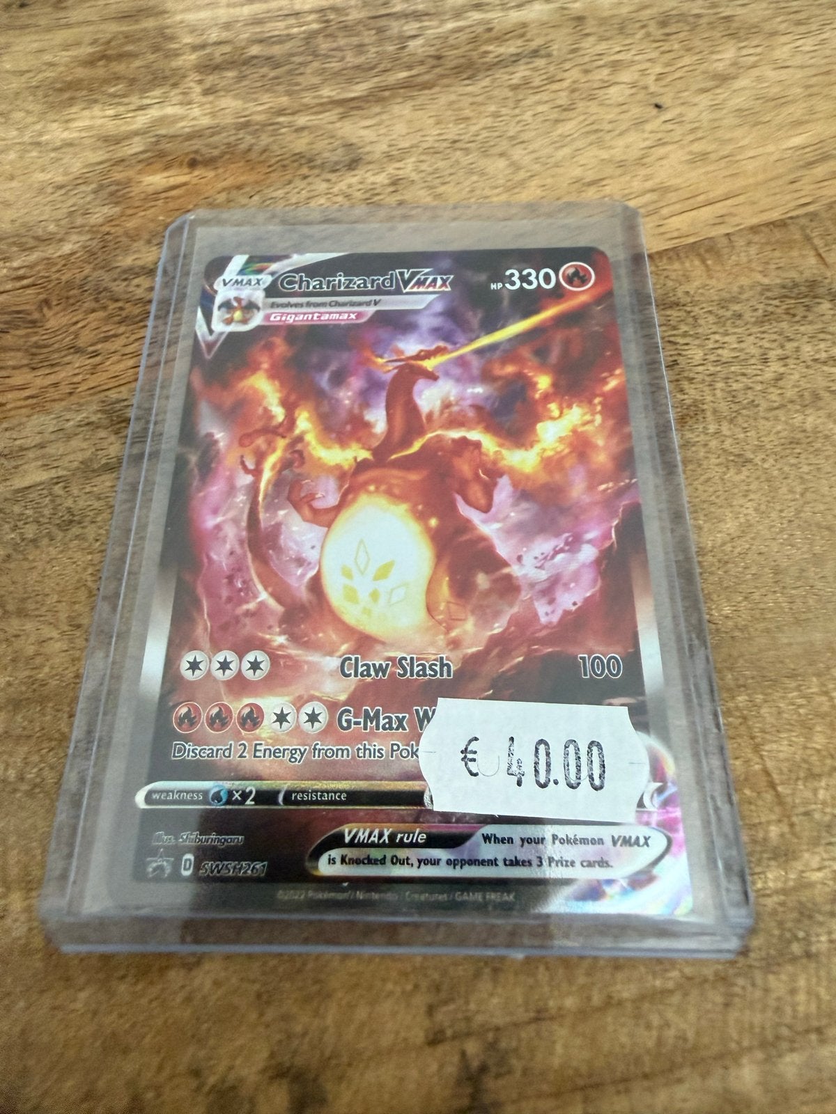 Pokémon Kaart Charizard VMAX Gigantamax D SWSH261, Ophalen of Verzenden, Zo goed als nieuw, Losse kaart
