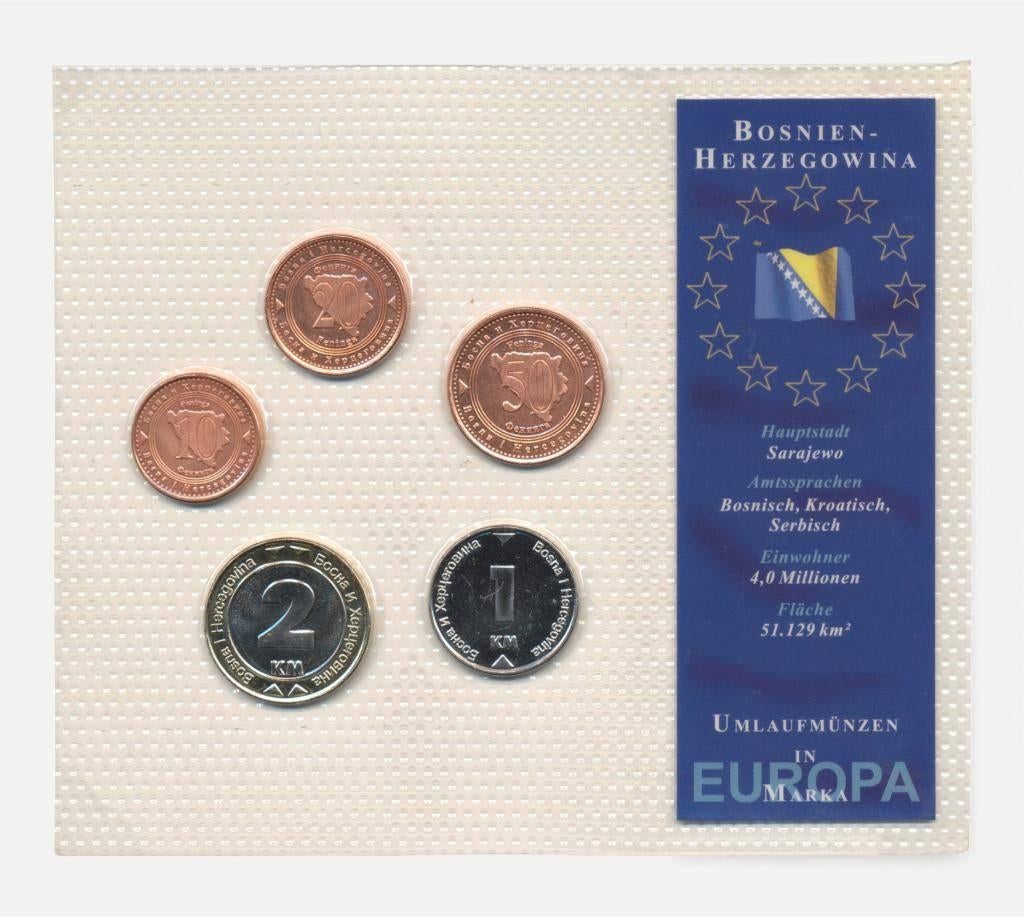 Bosnië-Herzegovina muntset Marka diverse jaren in plastic, Ophalen of Verzenden, Overige landen, Overige waardes, Setje