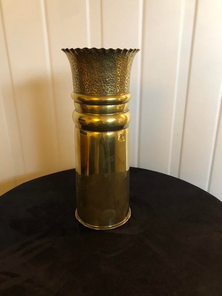Trench-art vaas., Antiek en Kunst, Ophalen