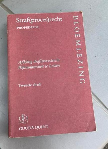 Straf(proces)recht Propedeuse Bloemlezing - Tweede druk, Boeken, Studieboeken en Cursussen, Gelezen, WO, Gamma, Ophalen of Verzenden