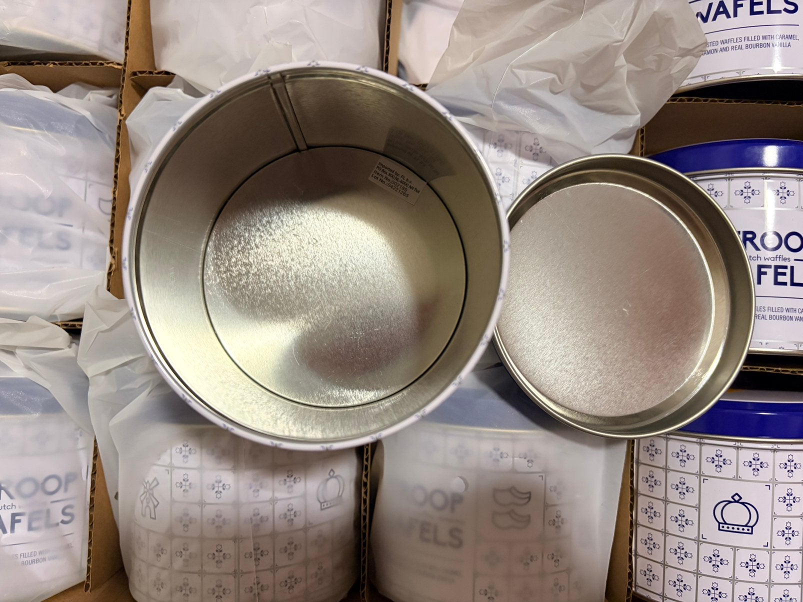 24 lege metalen blikken – Stroopwafelblikken, Ophalen of Verzenden