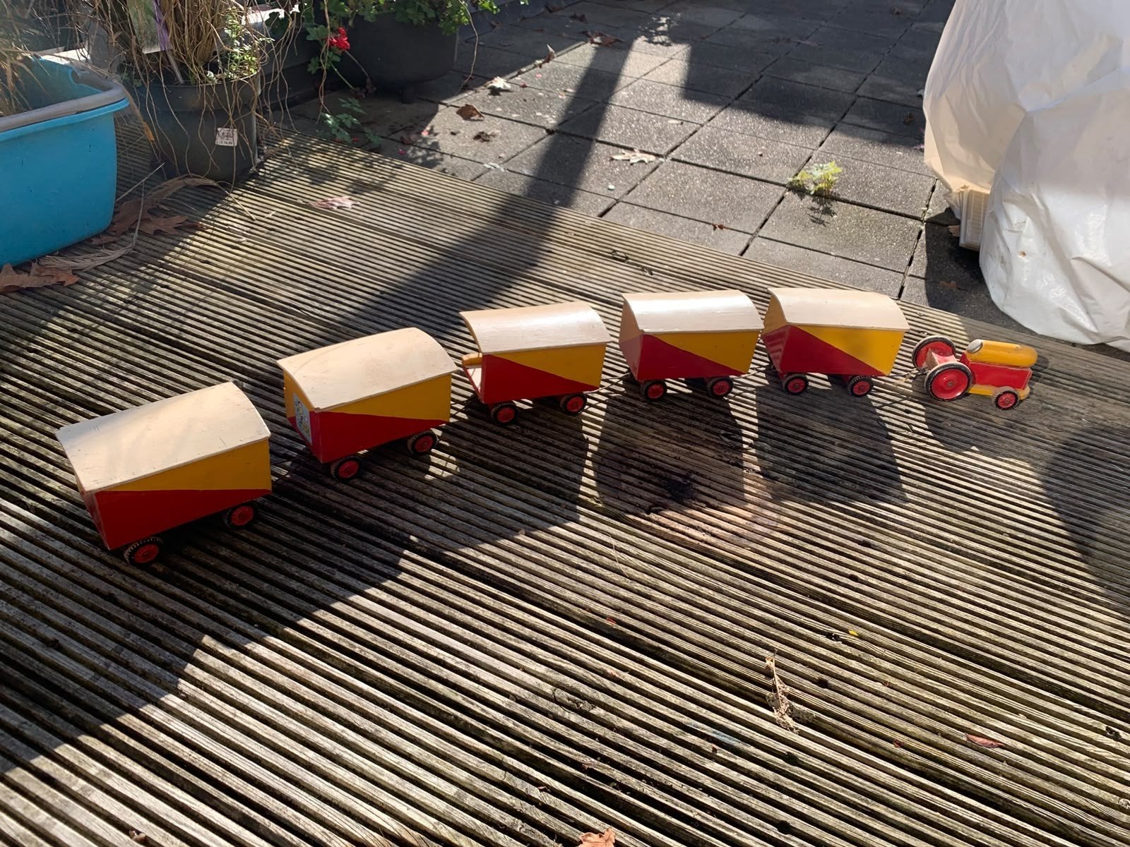Antieke houten trein, Ophalen of Verzenden
