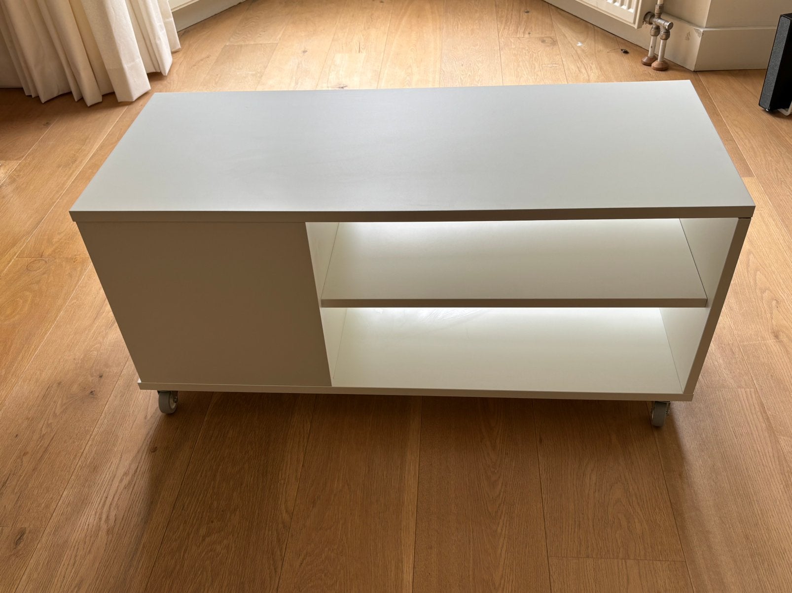IKEA Vihals salontafel op wielen, Ophalen, 100 tot 150 cm, Zo goed als nieuw, Minder dan 100 cm
