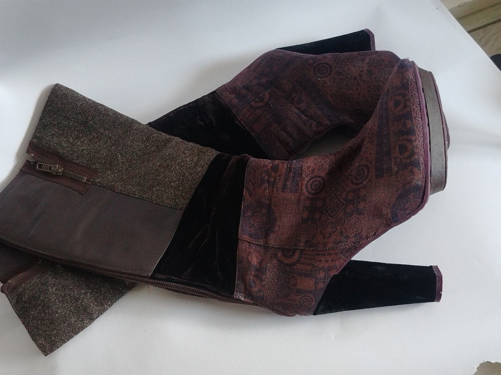 Prachrig Desigual Hoge Laarzen - Bruin/Paars met Patroon 37, Hoge laarzen, Overige kleuren, Nieuw, Ophalen of Verzenden