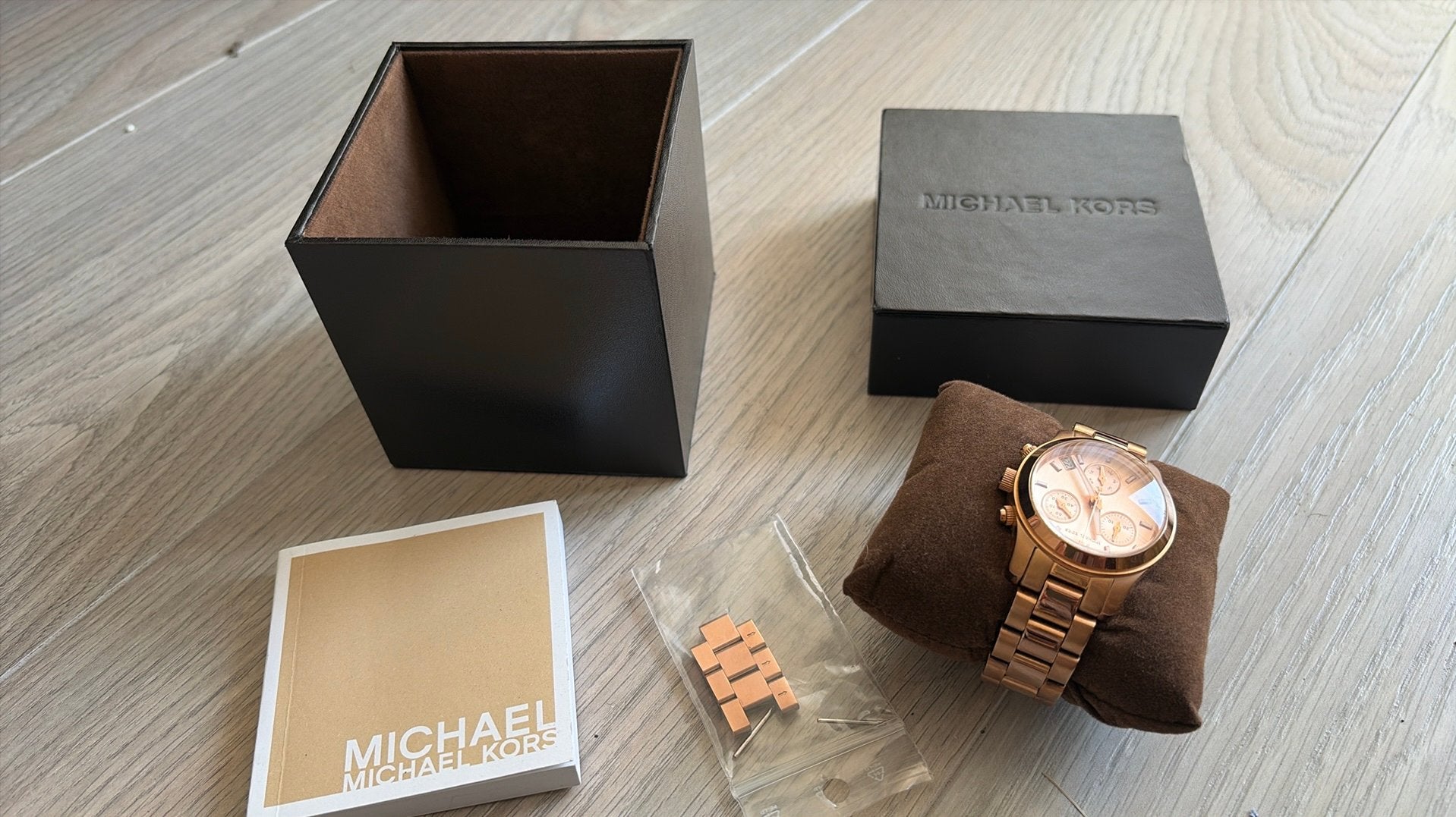 Michael Kors horloge rose goud, Ophalen of Verzenden, Zo goed als nieuw, Staal, Overige merken