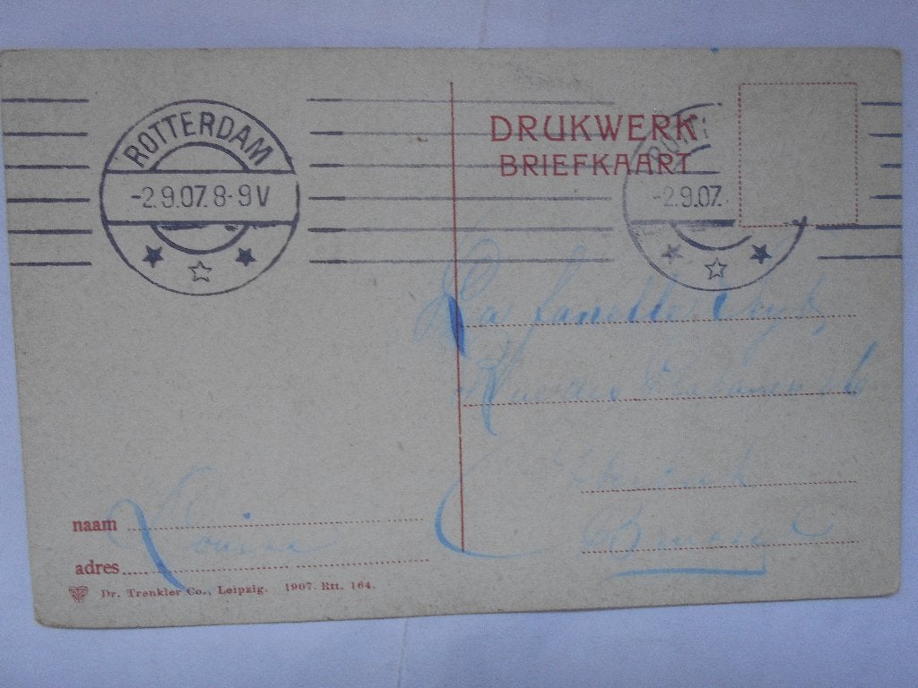 Rotterdam Station Delftsche Poort unieke oude kaart uit 1907, Ophalen of Verzenden, Voor 1920, Gelopen, Zuid-Holland