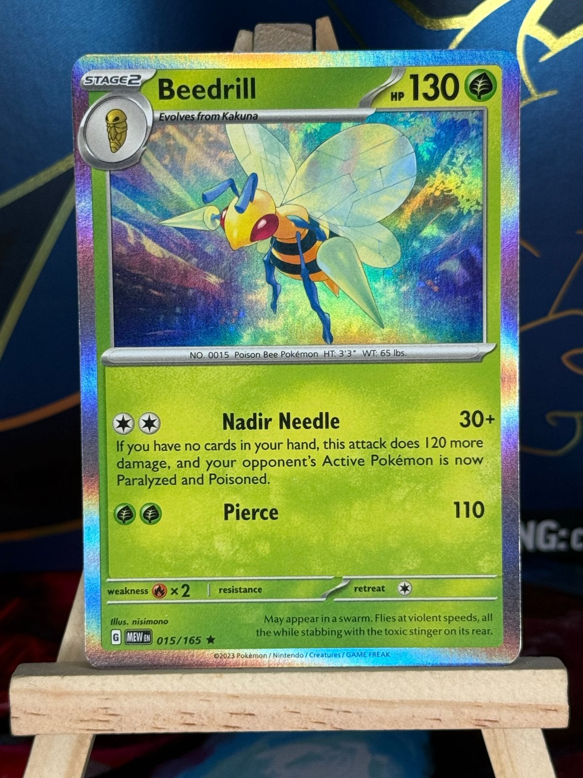 Beedrill #15 | Pokemon Scarlet & Violet 151, Ophalen of Verzenden, Zo goed als nieuw, Losse kaart, Foil