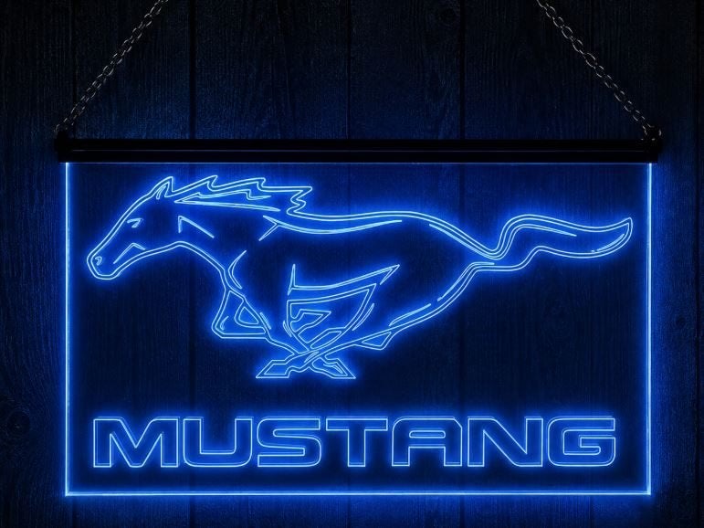 Led bord Ford mustang, Verzamelen, Merken en Reclamevoorwerpen, Ophalen of Verzenden, Nieuw, Lichtbak of (neon) lamp