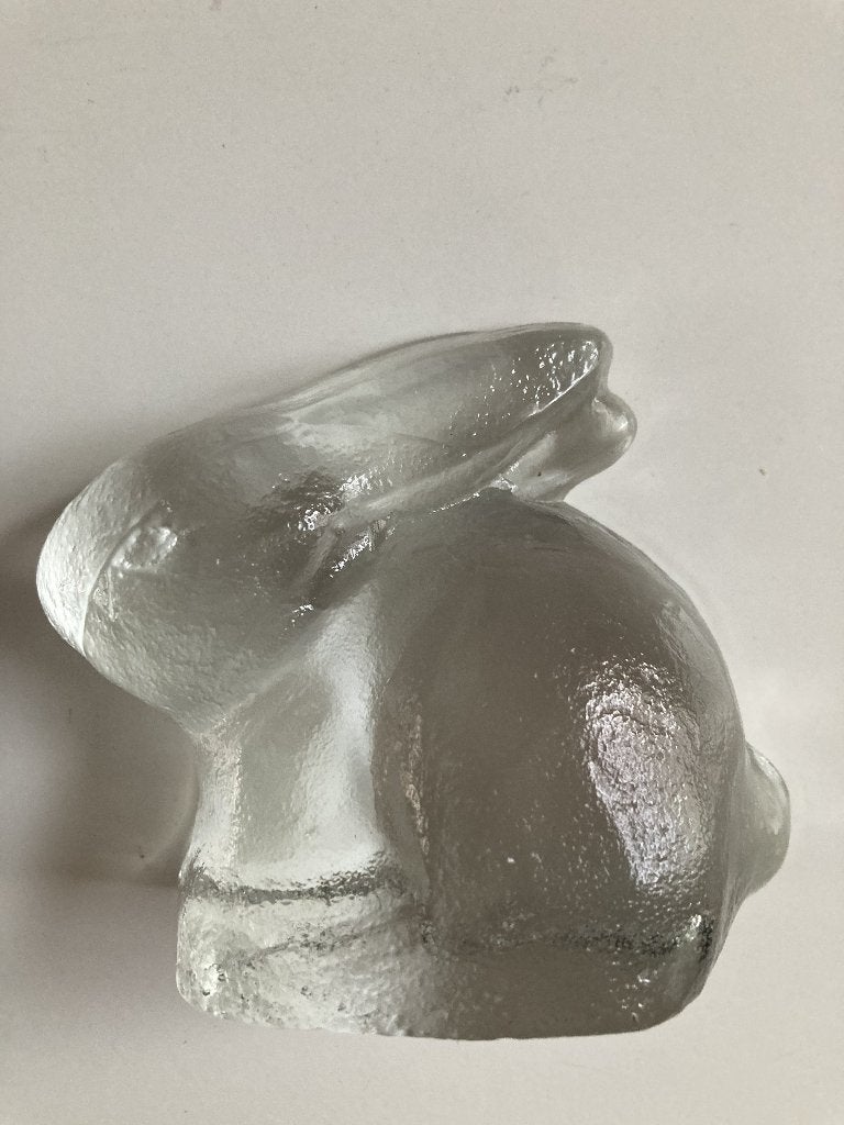 Glas Beeldje Poes Kat en Konijn Prijs per Stuk Presse Papier, Ophalen