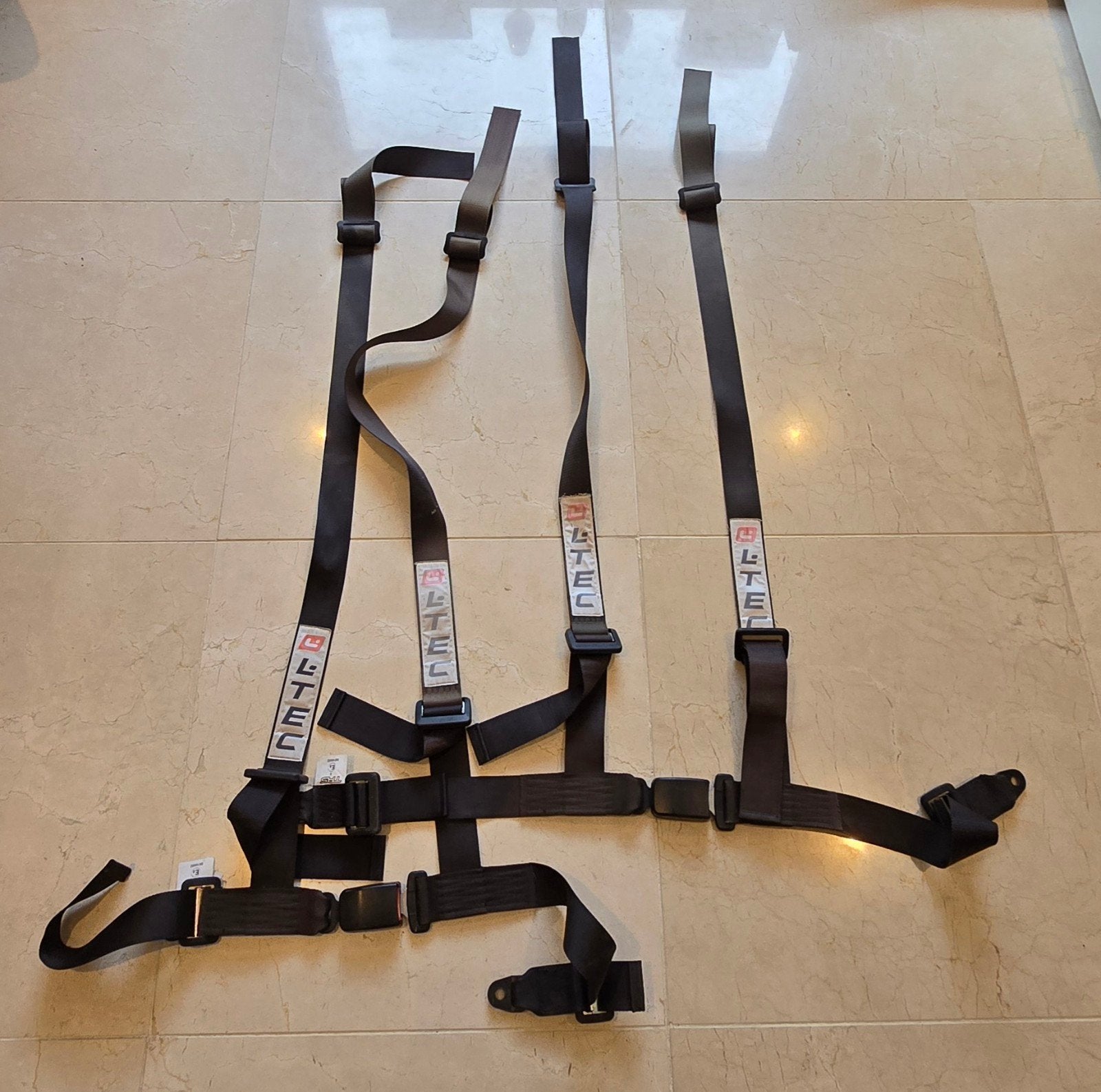 Ltec 4 punts gordels zwart sparco schroth sabelt qsp omp, Ophalen of Verzenden, Gebruikt