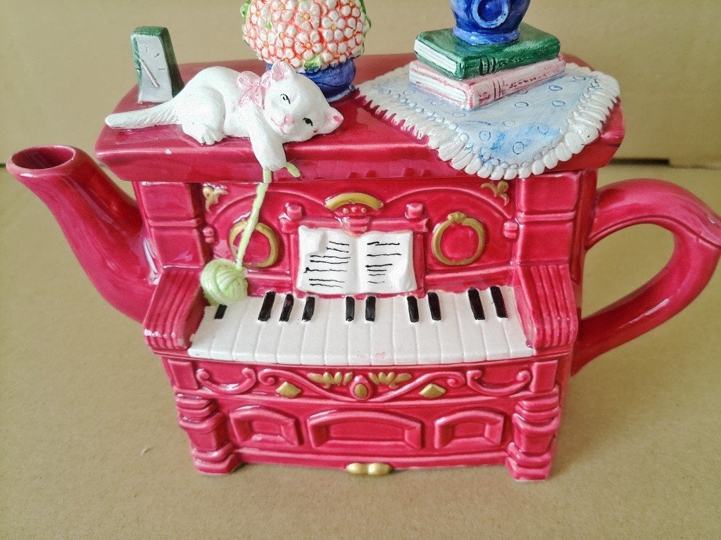Theepot piano theepot teapot The Village Collectables 1990, Ophalen of Verzenden