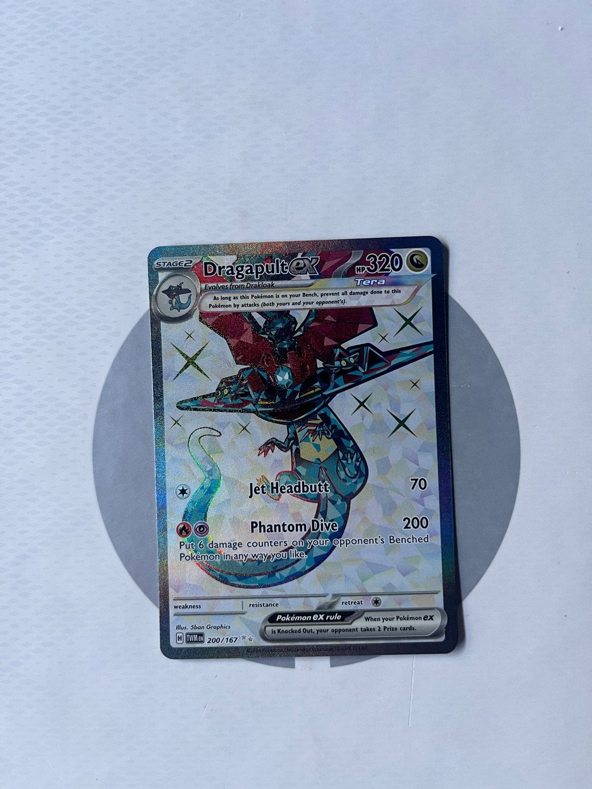 Dragapult ex 200/167 Pokémon kaart Obsidian Flames, Ophalen of Verzenden, Zo goed als nieuw, Losse kaart, Foil
