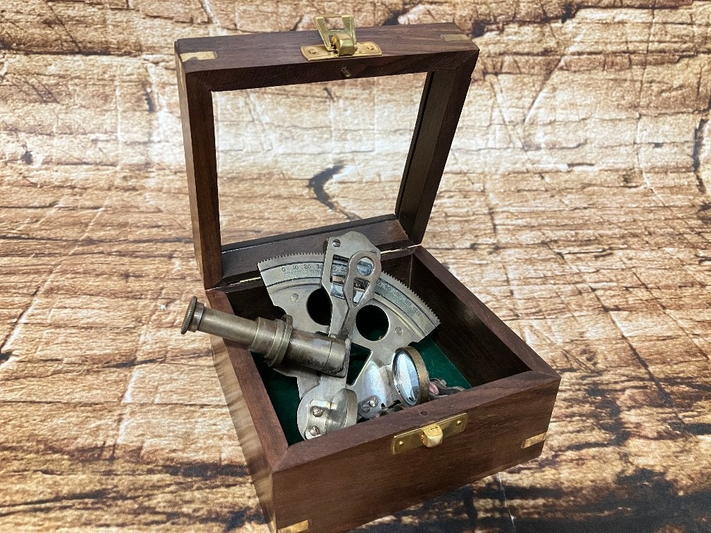 Traveling sextant in opbergkistje, Ophalen of Verzenden